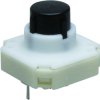 Short-stroke pushbutton, 1 Form A (N/O), 100 mA/35 V AC/DC, unlit , actuator (white), 2.9 N, THT, 3.14.100.801/0000