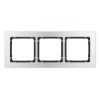 DECO Ramka uniwersalna potrójna - aluminium szczotkowane (ramka: srebrna spód: czarny) 7-12-DRA-3