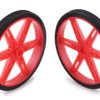 Pololu Wheel for Standard Servo Splines (25T, 5.8mm) - 70×8mm, Red, 2-Pack