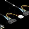 82296 PCIe 4.0 Cable Slim SAS SFF-8654 8i to 2 x U.2 SFF-8639 female