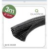 Quadrios 23CA228 Braided Hose Black Polyester 3-4mm 3m Weather-Proof