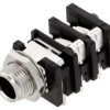 Złącze Jack 6,3mm, żeńskie, gniazdo, kątowe 90, stereo ACJS-MHOM