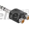 Wtyk Jack 6,3mm - 2x gniazdo RCA cinch