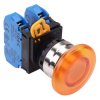 YW4L-M4E20Q0A Amber 22mm Metal Bezel Mushroom Momentary Push Button Switch 2NO IP65 IDEC