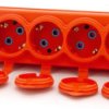 Listwa, gniazdo gumowe (TPE) poczwórne schuko IP44 4x16A 2P+Z, kolor pomarańczowy, TRGP-4SCH