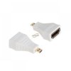 PRZEJŚCIE GNIAZDO HDMI - WTYK MICRO HDMI BIALE