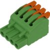 Łączówka; rozłączna; 0257-6104; 4 tory; R=5,08mm; 15,4mm; 15A; 300V; na przewód; proste; otwór kwadratowy; zaciskany; zielony; D