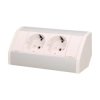 Gniazdo meblowe 2x2P+Z (Schuko), biało-srebrne,OR-GM-9005/W-G(GS)