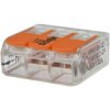 Szybkozłączka 3x 0,2-4,0mm2 uniwersalna (na drut / na linkę) 450V/32A ORYGINALNA woreczek 10szt. 221-413
