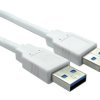 Kabel USB Złącze A USB A Złącze B USB A dł. 800mm Przewód USB USB 3.0 kolor: Biały