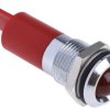 Lampka kontrolna do montażu panelowego 24V dc, czerwona 14mm LED Chrom RS PRO