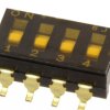 DIP switche, Off-On, 4 pole, straight, 100 mA/6 VDC, CFS-0400MB