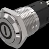 Vandal-proof pushbutton switch, silver, unlit , mounting Ø 16 mm, IP65/IP67, 82-4151.2000.B001