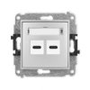 Mini Mechanizm Ładowarki Usb Podwójnej 2Xusb C, 20W Max., Srebrny Metalik...