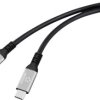 Renkforce USB-C Kabel USB4® Złącze męskie USB-C® 0.50 m czarny aluminiowa wtyczka, konstrukcja silikonowa, wysoka elasty