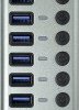 Maxtrack CH12L USB-Hub 10 Portów USB-A USB 3.0 5 GBit/s indywidualne wyłączanie srebrno-szary CH12L