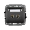 Trend Gniazda Telefoniczne Podwójne 2Xrj11, 4-Stykowy Grafitowy 11Gt-2