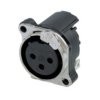 XLR panel socket, 3 pole, gold-plated, NC3FBH1-DA
