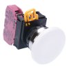 YW4B-M4E01W White 22mm Metal Bezel Mushroom Momentary Push Button Switch NC IP65 IDEC