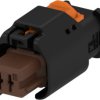Socket, unequipped, 2 pole, straight, 1 row, brown, 1-1801175-6
