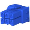 Plug housing, 6 pole, pitch 3.96 mm, straight, blue, 177901-6
