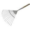 Faithfull FAIPRESLRSS Prestige Stainless Steel Lawn Rake Ash Handle