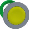 Pushbutton, unlabeled, unlit, groping, waistband round, yellow, front ring light gray, mounting Ø 30.5 mm, ZB5FA56C0