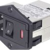 TE Connectivity 8-6609107-1 PS0S0DSXB=C1265 Filtr sieciowy z przełącznikiem , z 2 bezpiecznikami, z gniazdem nie generuj