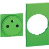 LIVING NOW Plakietka gniazda płaskiego 2P+Z - 2 moduły - zielona KV55F LEGRAND