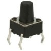 Mikroprzycisk; 6x6mm; 8mm; A06-A-8; 4,5mm; przewlekany (THT); 4 piny; czarny; OFF-(ON); bez podświetlenia; czerwono-zielony; 50m