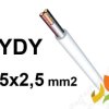 Przewód YDY żo 5x2,5 mm2 (450/750V) instalacyjny okrągły biały NYM-J (krążki 50m) 172170004C0050 NKT