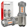 Żarówki LED P21/5W BAY15D czerwone stop-pozycja, 12/24 V, 15 diod SMD 3030, 2 szt. - AMiO 05004