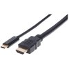 Manhattan 151764 USB-C to HDMI Cable, 4K@30Hz, 2m, Black, Male to Male, Three Y