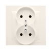 SIMON 10 Gniazdo podwójne z uziemieniem monoblok z ramką zaciski śrubowe krem CGZ2/41 KONTAKT SIMON