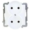 AS Gniazdo podwójne b/u białe GP-2GR/m/00