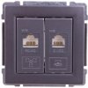 KOS66 Gniazdo teleinformatyczne RJ45 kat.5e nieekranowane + RJ11 grafit 666069