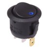 Blue LED Round Rocker Switch SPST 12V 20A R13-112B2-02
