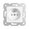 LINNERA S Gniazdo pojedyncze z uziemieniem z przesłonami styków białe 91440045 VIKO PANASONIC