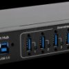 EX-11227HMVS USB 3.0 seven-port industrial hub, 15-kV ESD, table, wall, DIN r