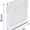 67456 Fan Grill 80 x 80 mm aluminum - fan dust filter with stainless s