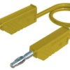 Measuring lead with (4 mm plug, spring-loaded, straight) to (4 mm plug, spring-loaded, straight), 0.5 m, yellow, PVC, 1.0 mm², C