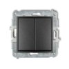 MINI Wyłącznik podwójny świecznikowy zwierny przycisk (dwa klawisze bez piktogramów wspólne zasilanie) grafitowy 11MWP-44.1 KARL