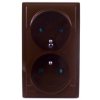 BIS Gniazdo podwójne z/u z przesłonami brązowe GN-2BZP/24
