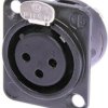 XLR panel socket, 3 pole, silver-plated, 2.5 mm², AWG 14, metal, NC3FD-L-BAG-1