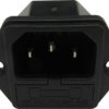 Złącze IEC IEC C14 Montaż na panelu Wtyk 10A Proste RND