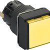 Signal light, illuminable, waistband square, yellow, front ring black, mounting Ø 16 mm, XB6ECV5BP