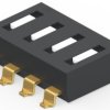 DIP switche, Off-On, 4 pole, straight, 100 mA/50 VDC, 1825006-7