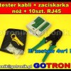 Zaciskarka z nożem + 10 sztuk końcówek RJ45 + tester kabli sieciowych
