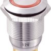 TRU COMPONENTS TC-8831256 Przycisk wandaloodporny LAS1-GQ-11E/R/12V, 19 mm, 250 V/AC, 5 A, 1 szt.