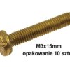 Wkręt M3x16mm mosiądz, płaski; WMP3016